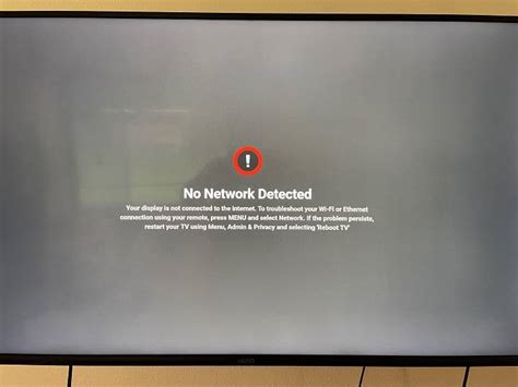 VIZIO tv no network detected